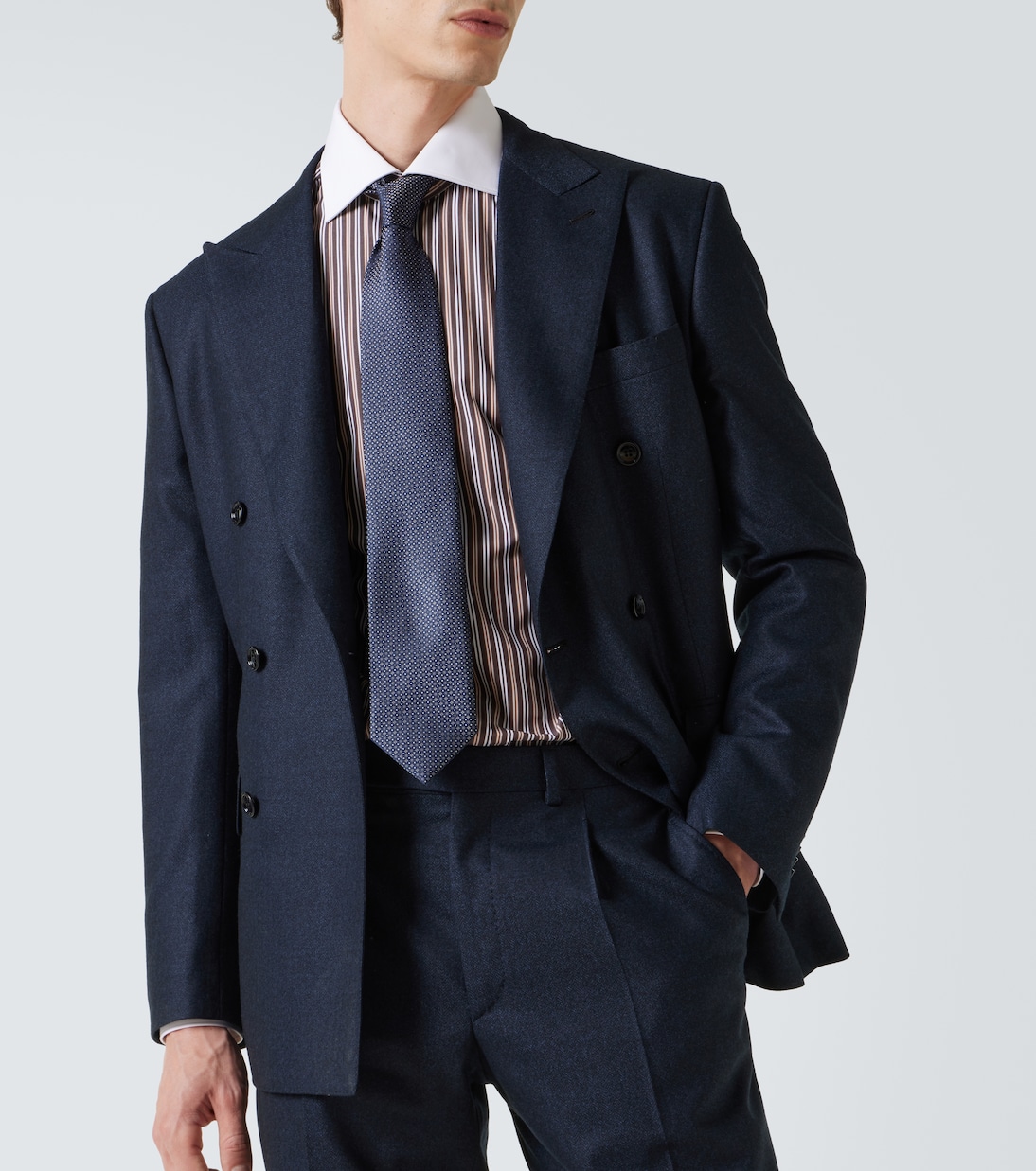 Herringbone wool flannel suit | Brioni