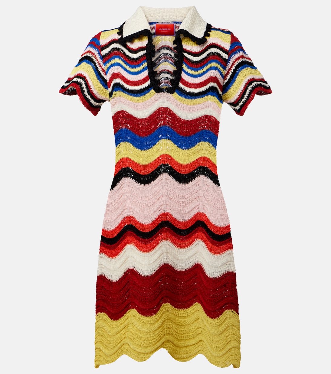 Chevron crochet cotton polo dress | La DoubleJ