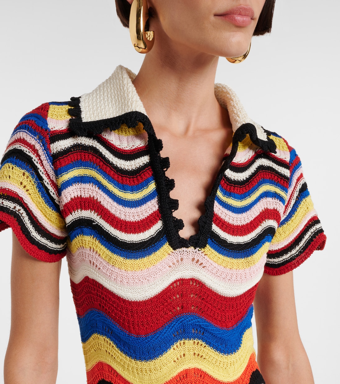 Chevron crochet cotton polo dress | La DoubleJ