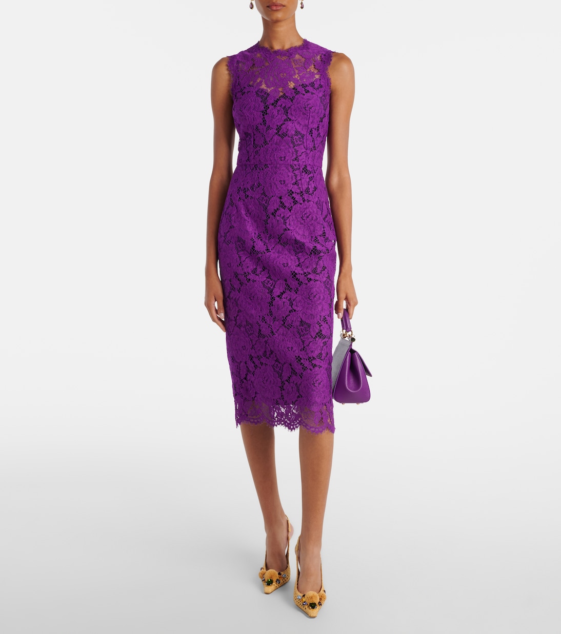 Abito midi in pizzo | Dolce&Gabbana