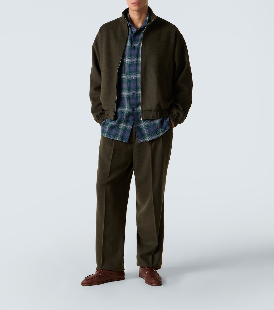 Camel hair flannel straight pants | Auralee