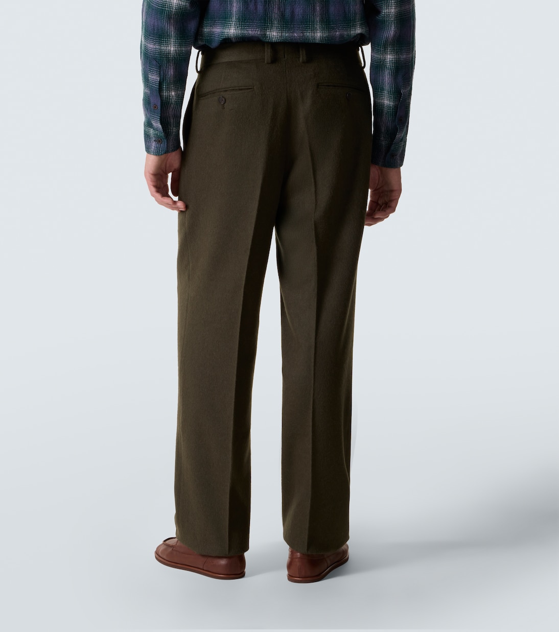 Camel hair flannel straight pants | Auralee