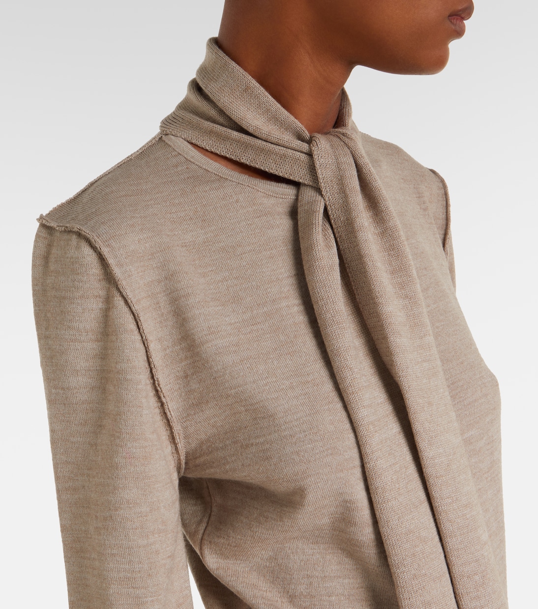 Twisted tie-detail wool-blend cardigan | Lemaire
