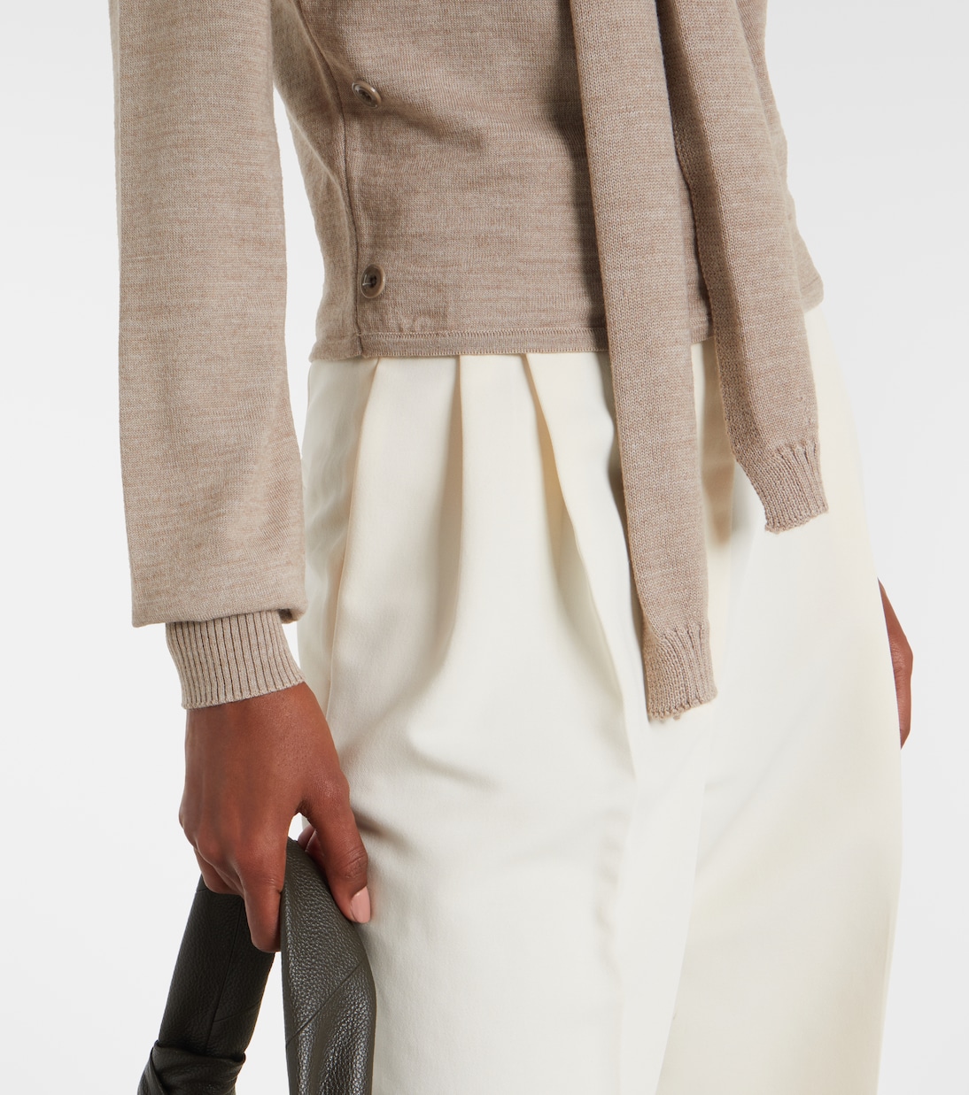 Twisted tie-detail wool-blend cardigan | Lemaire
