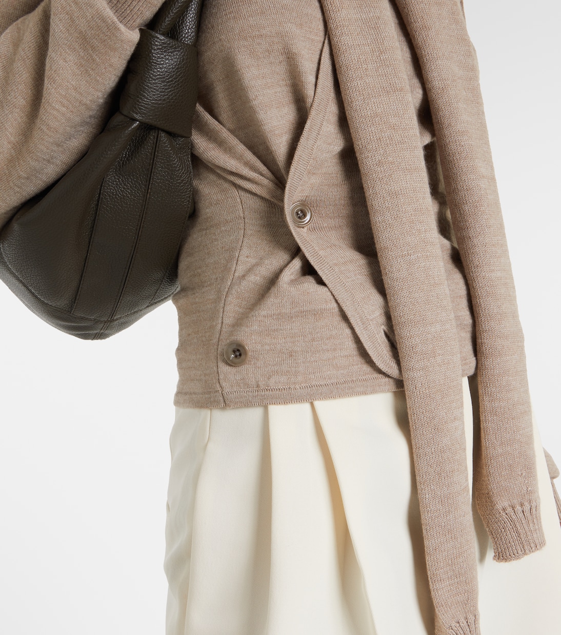 Twisted tie-detail wool-blend cardigan | Lemaire