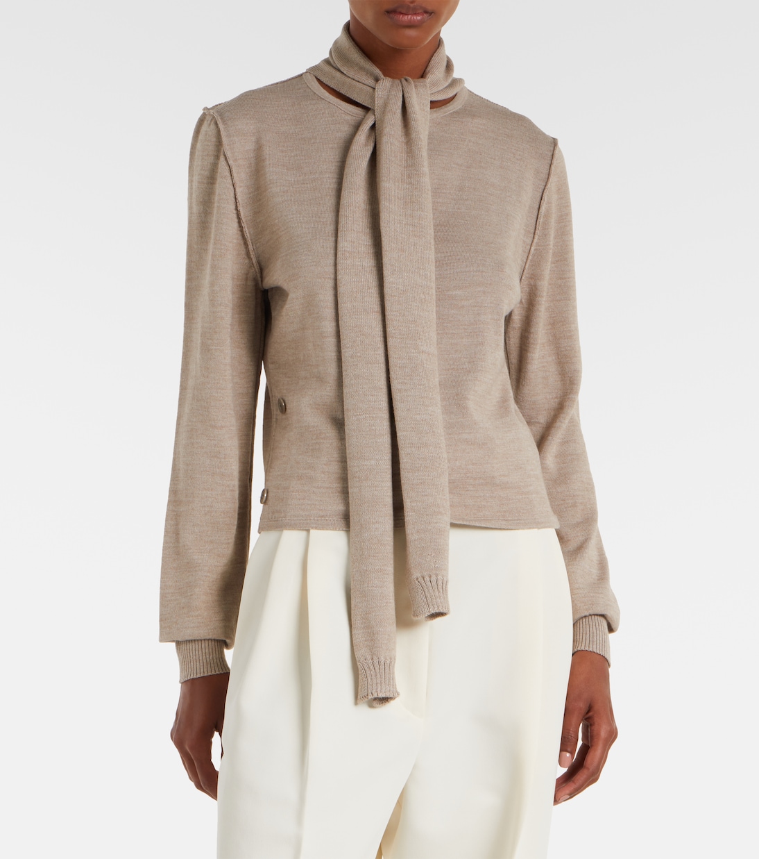 Twisted tie-detail wool-blend cardigan | Lemaire