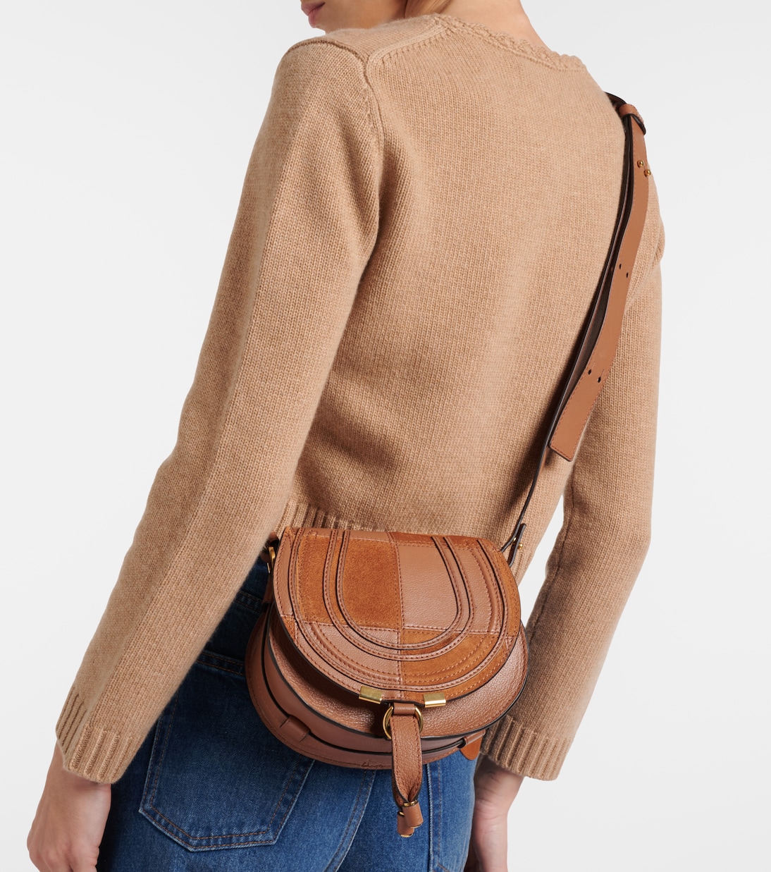 Marcie Small leather and suede crossbody bag | Chloé