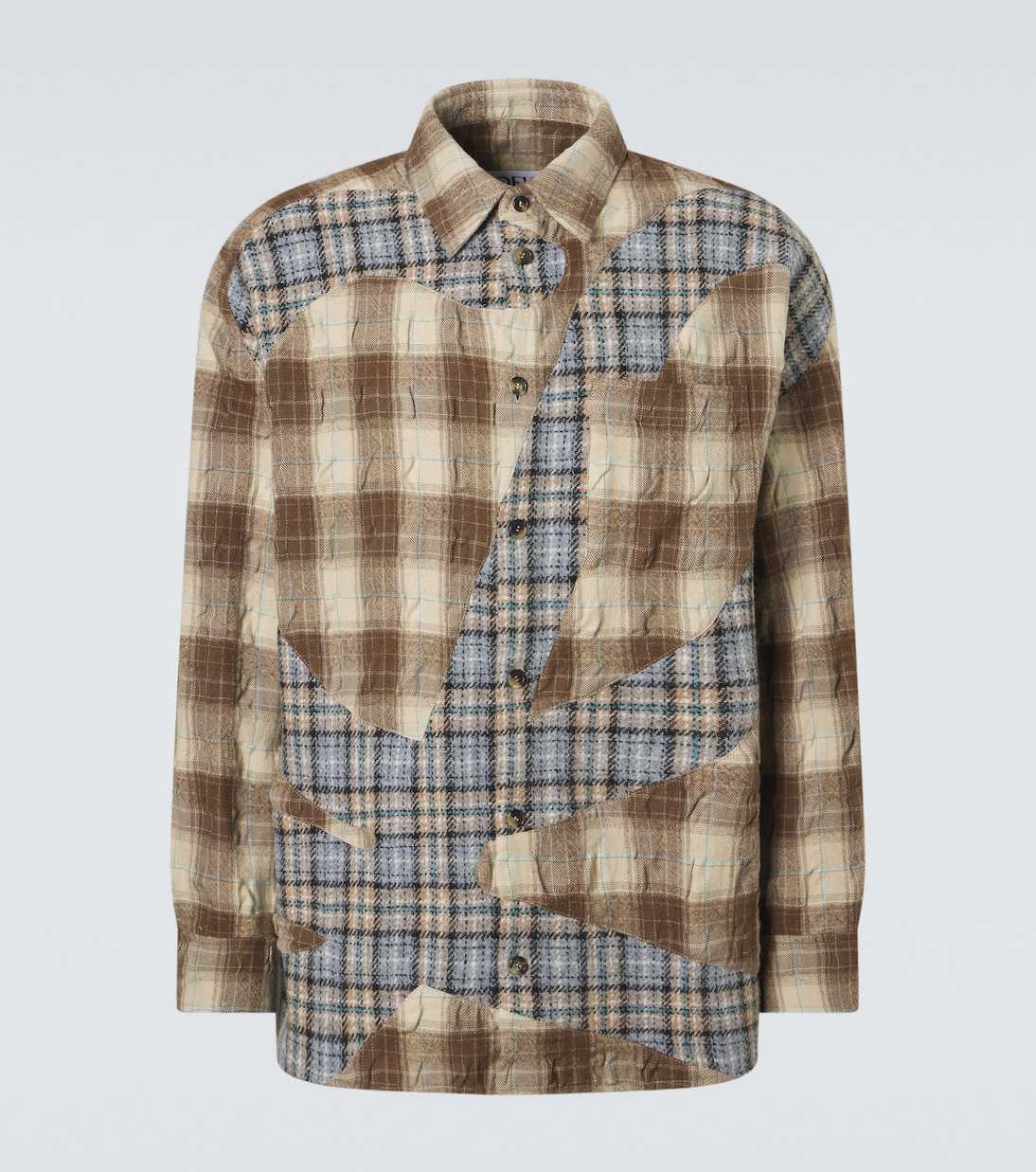 Logo plaid wool and cotton flannel shirt | Loewe