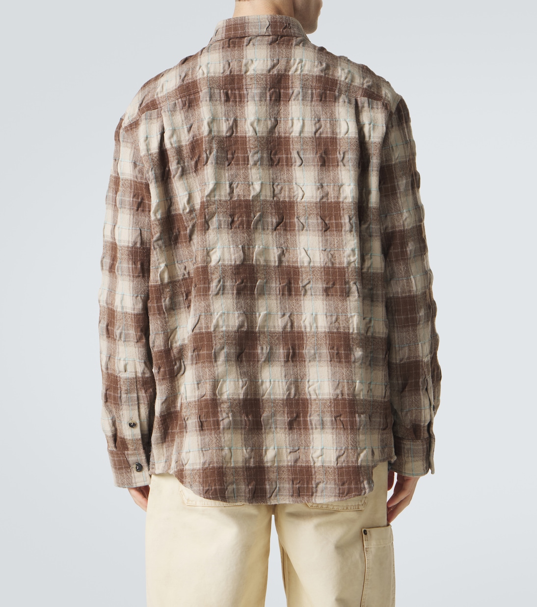 Logo plaid wool and cotton flannel shirt | Loewe