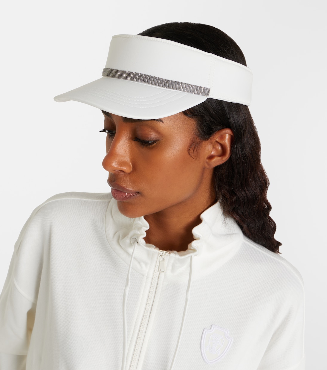 Monili leather-trimmed visor | Brunello Cucinelli