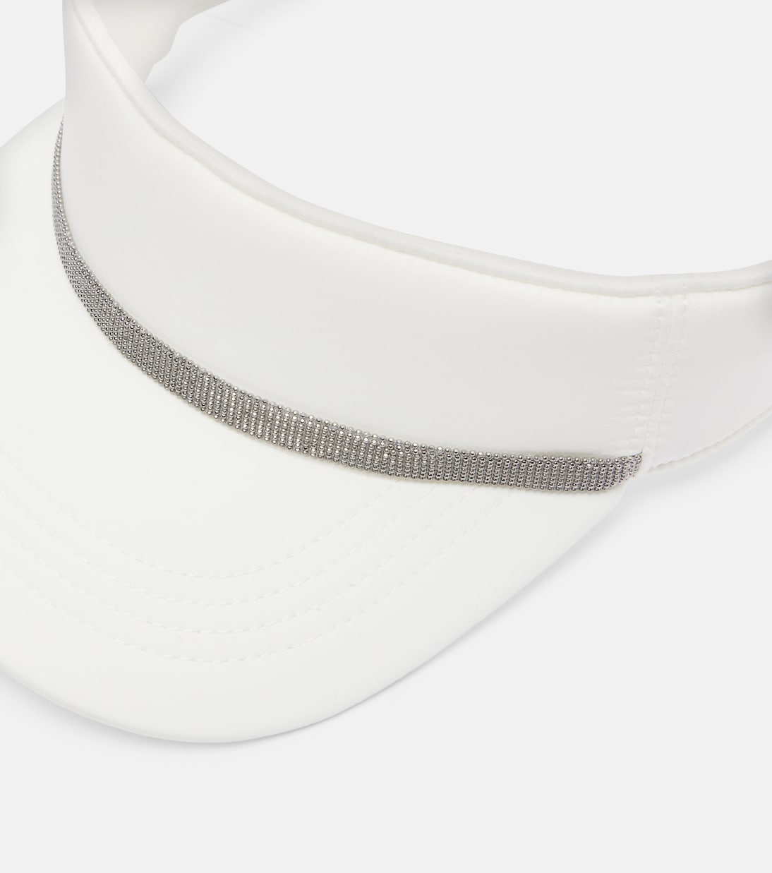 Monili leather-trimmed visor | Brunello Cucinelli