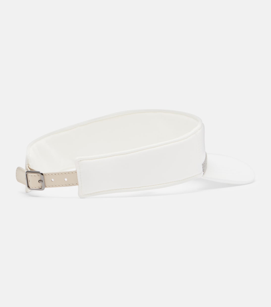 Monili leather-trimmed visor | Brunello Cucinelli