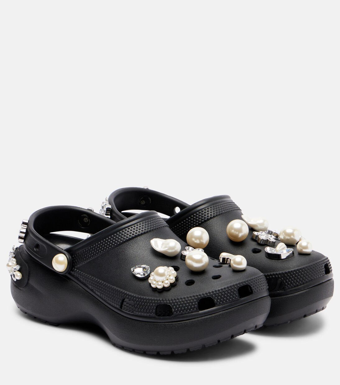 x Crocs zuecos con plataforma adornados  | Simone Rocha