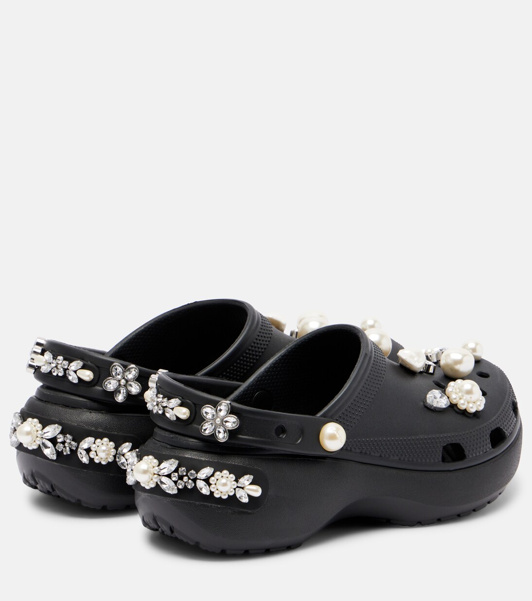 x Crocs zuecos con plataforma adornados  | Simone Rocha