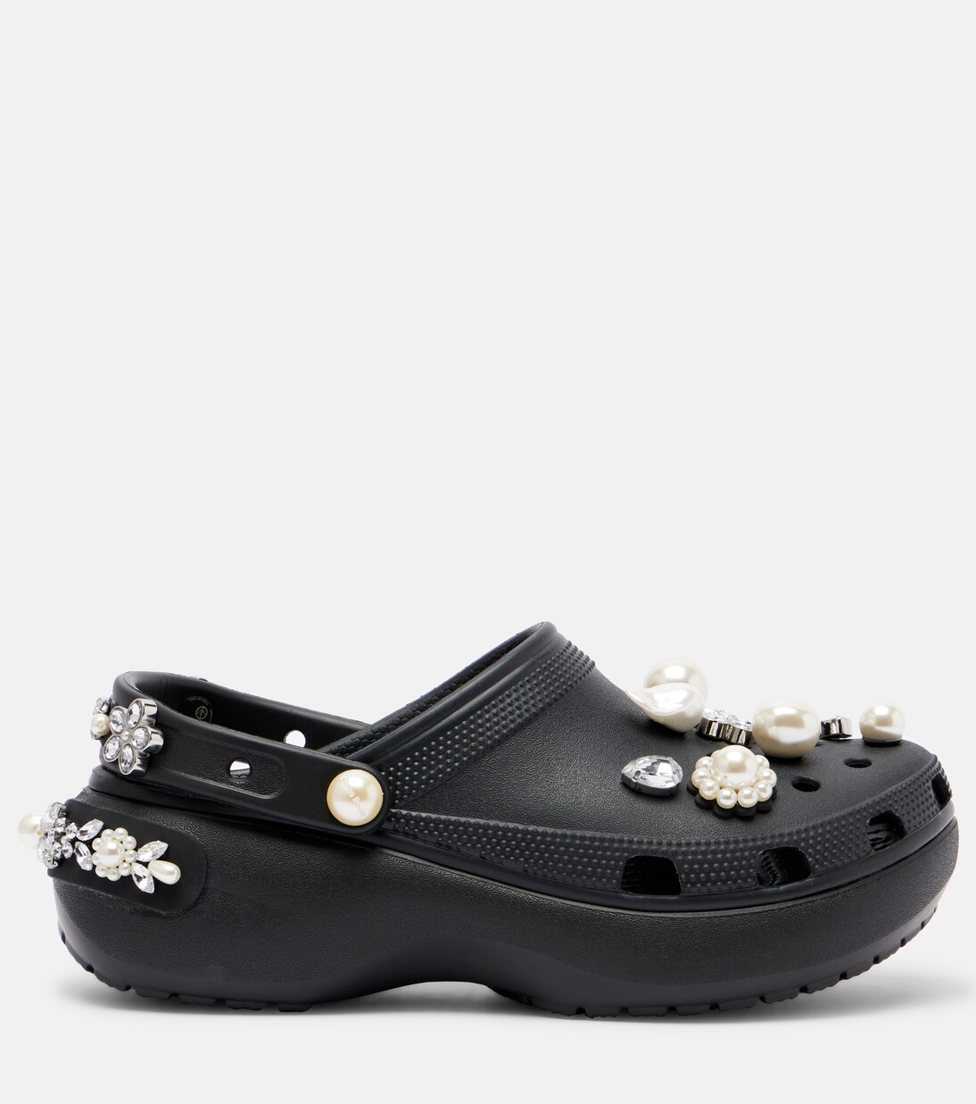 x Crocs zuecos con plataforma adornados  | Simone Rocha
