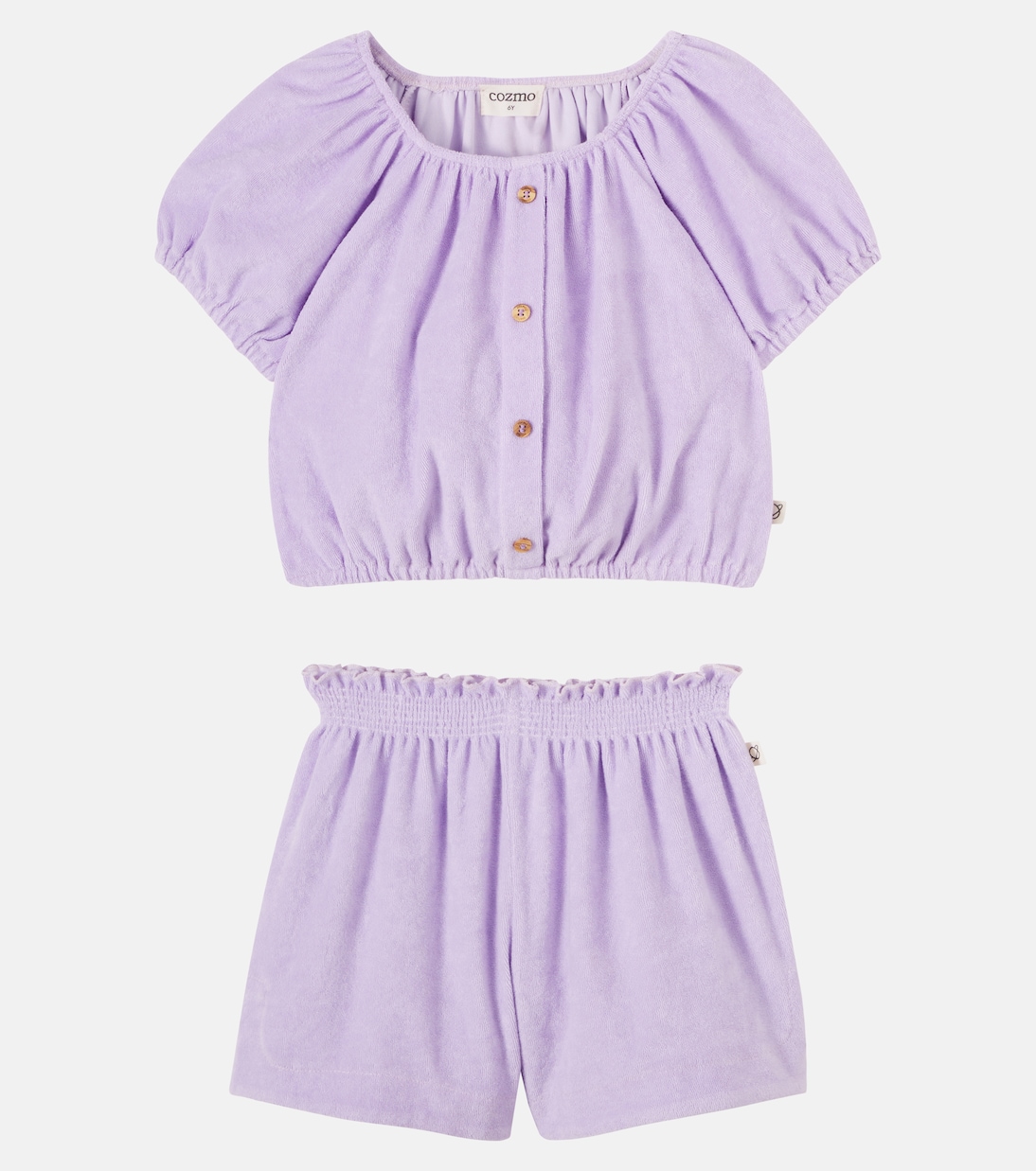 Judy cotton-blend terry top and shorts set | Cozmo