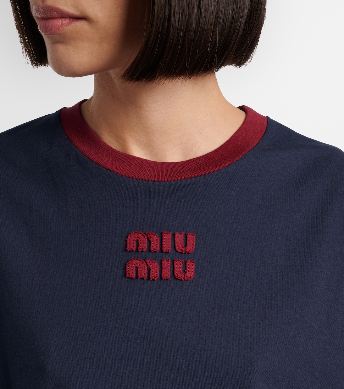 Logo cotton jersey T-shirt | Miu Miu
