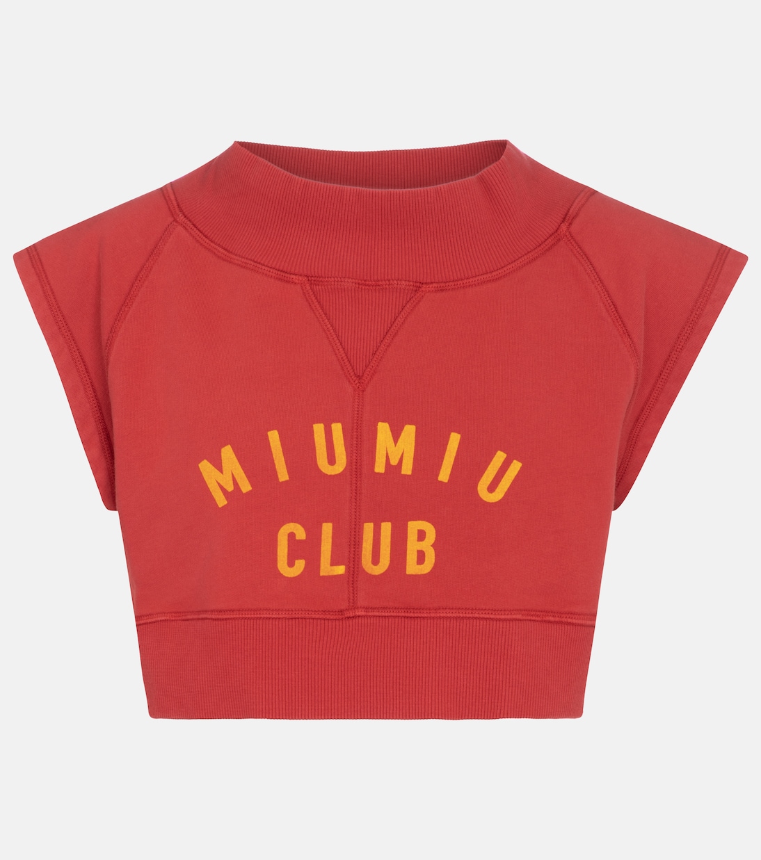 Logo cotton crop top | Miu Miu