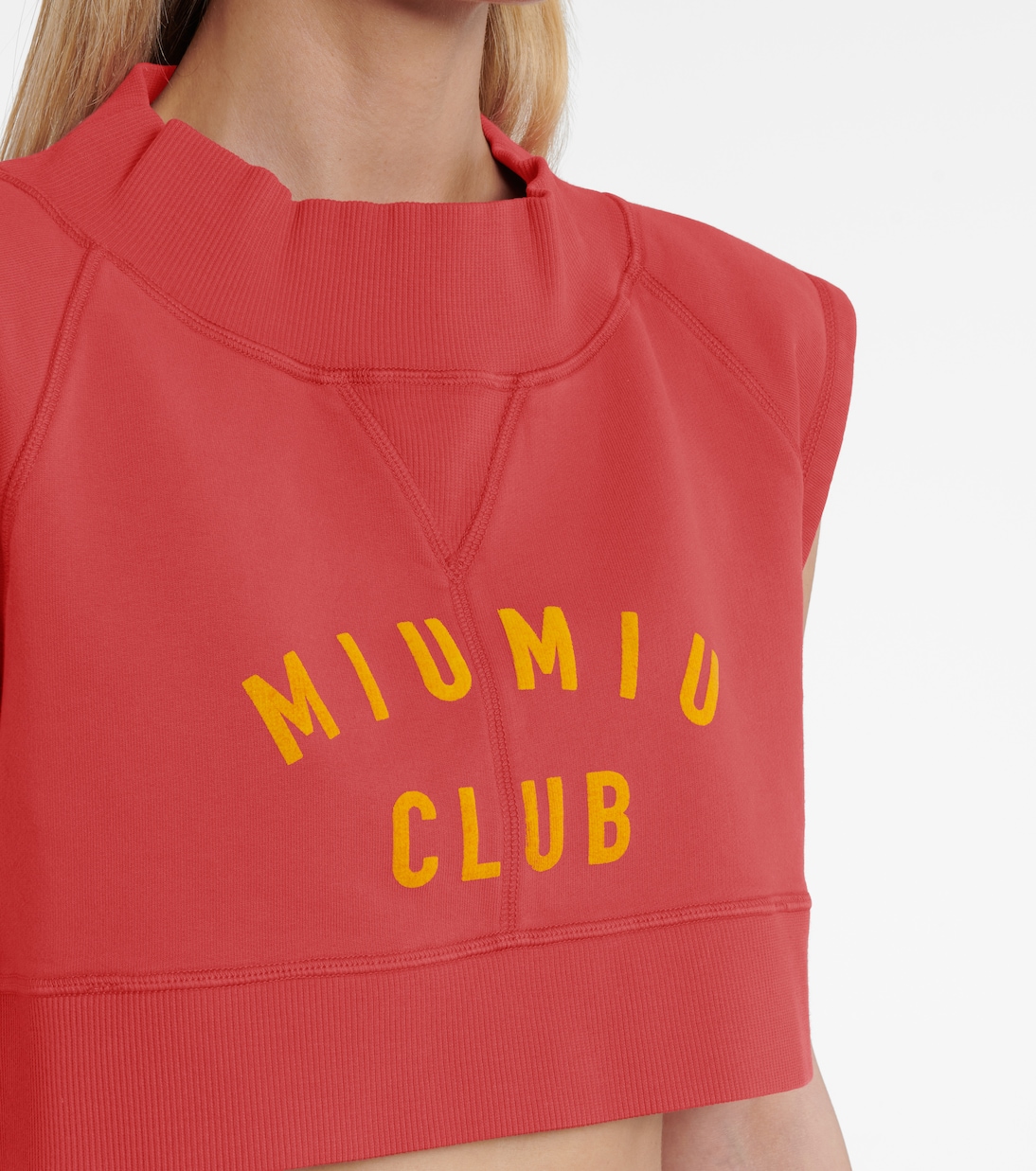 Logo cotton crop top | Miu Miu