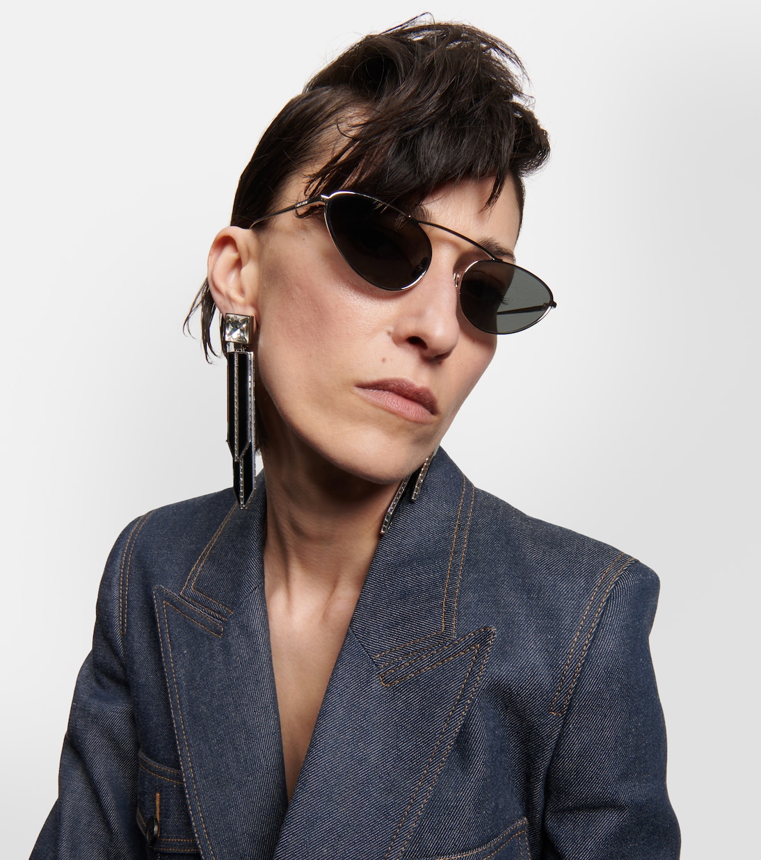 Occhiali da sole ovali in metallo | Saint Laurent