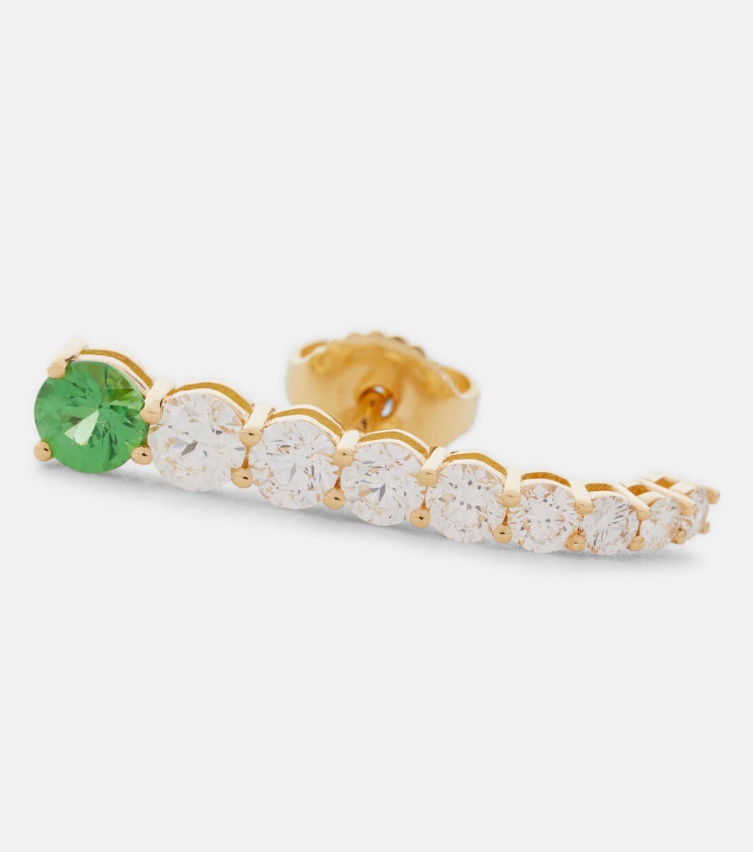 Boucles d'oreilles Aria Earhook en or 18 ct, diamants et tsavorites | Melissa Kaye