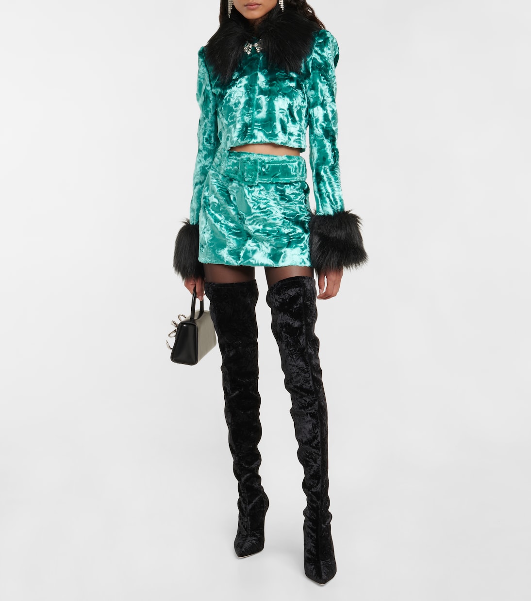 Mama over-the-knee velvet boots | Paris Texas