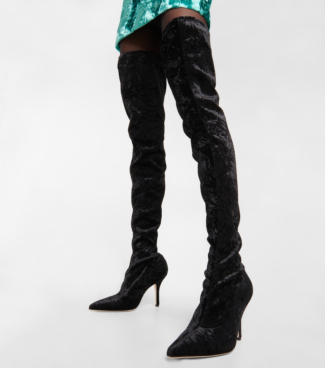 Mama over-the-knee velvet boots | Paris Texas