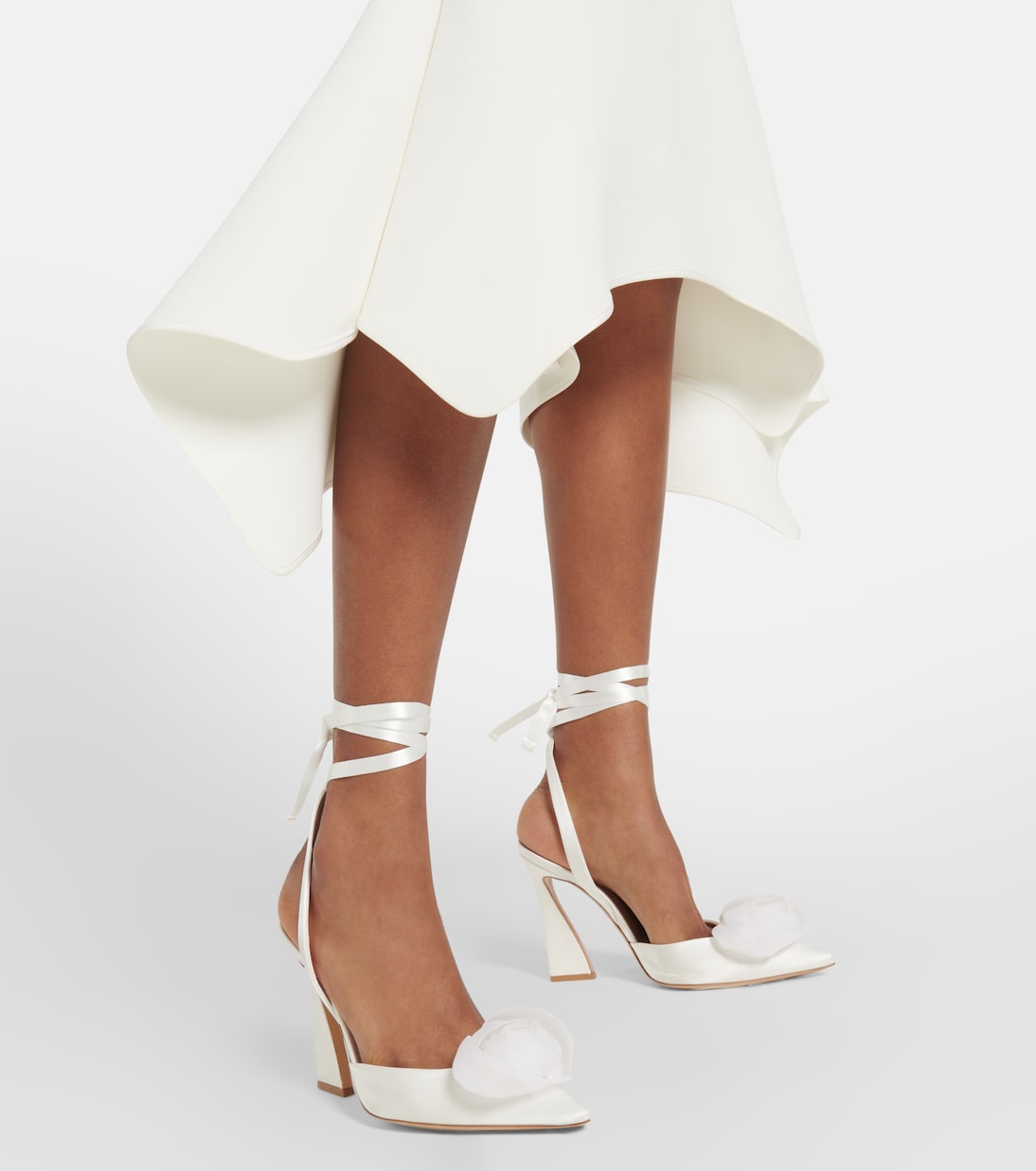 Escarpins en satin à fleurs | Gianvito Rossi
