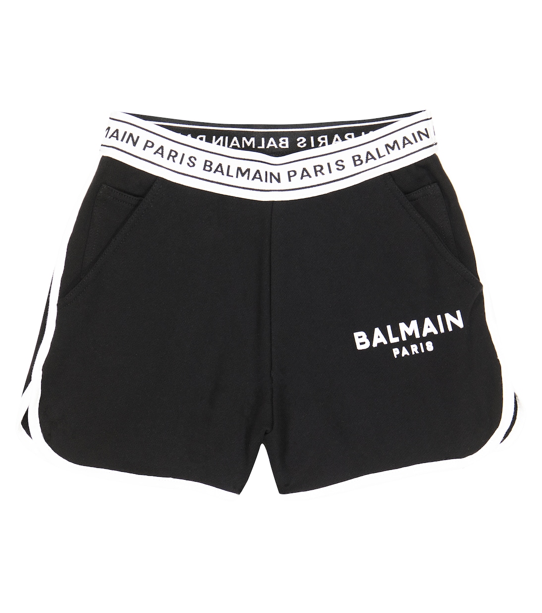 Shorts en jersey de algodón con logo | Balmain Kids