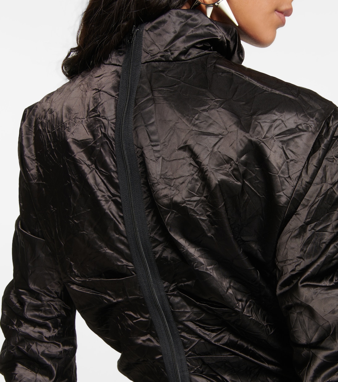 Crinkle satin turtleneck top | Acne Studios