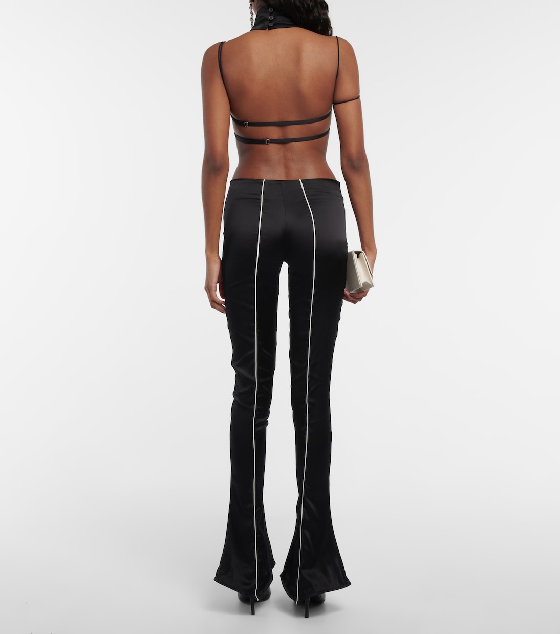 Pantaloni flared in raso di seta | Didu