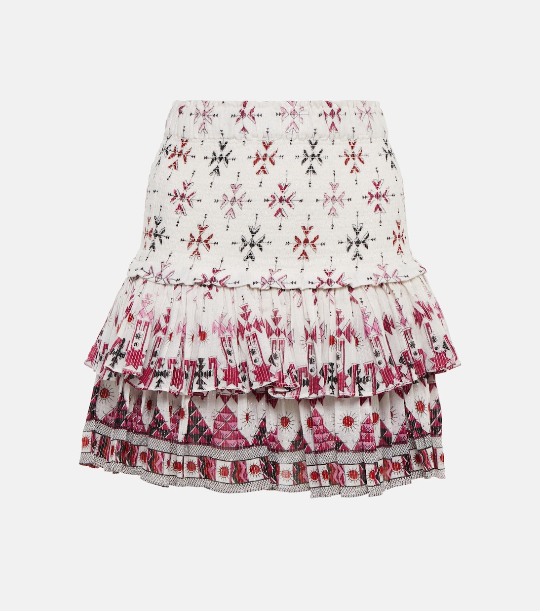 Naomi printed smocked cotton miniskirt | Marant Etoile