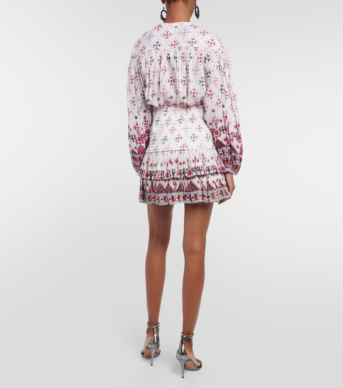 Naomi printed smocked cotton miniskirt | Marant Etoile