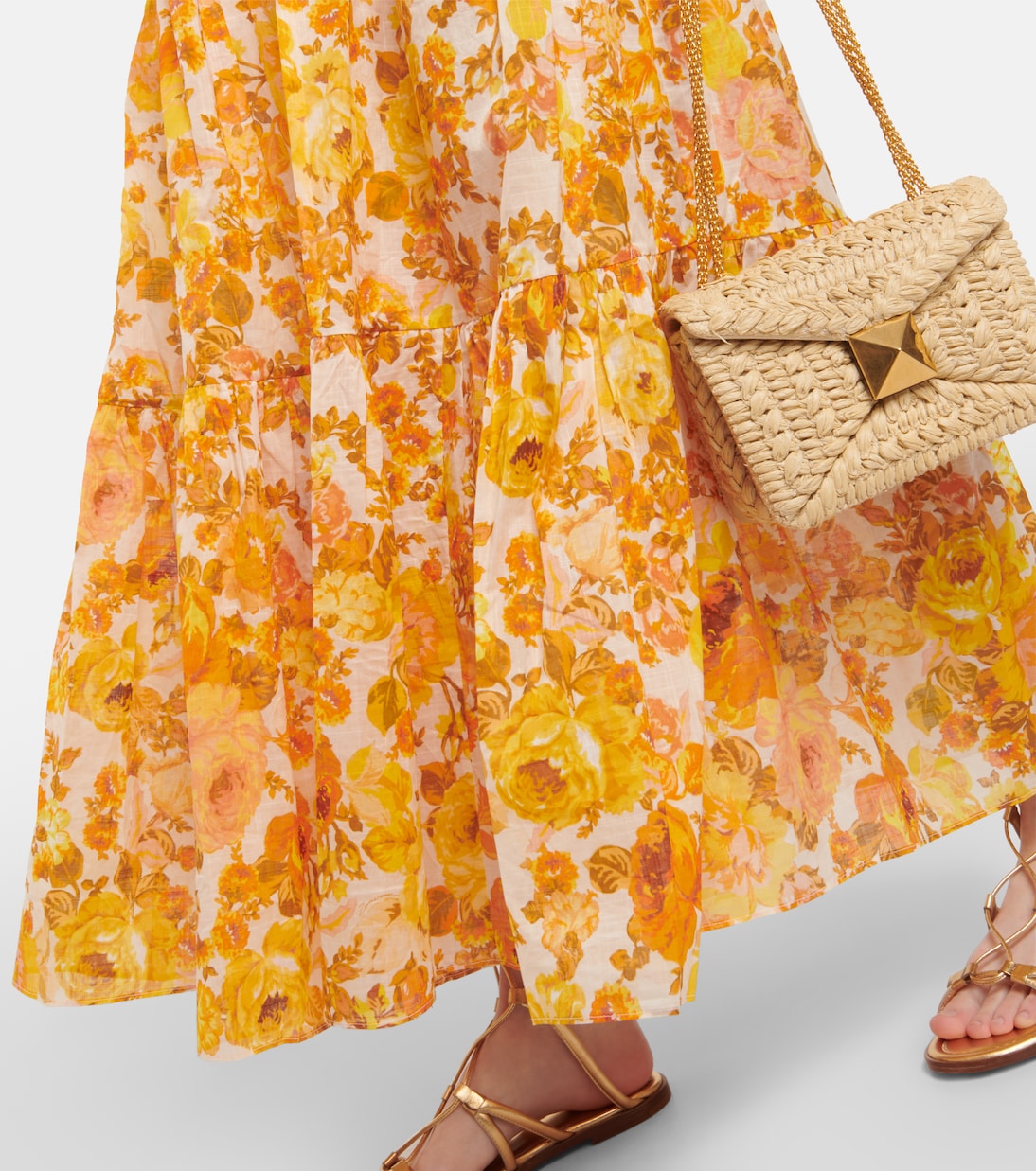 Abito lungo in cotone con stampa floreale | Zimmermann