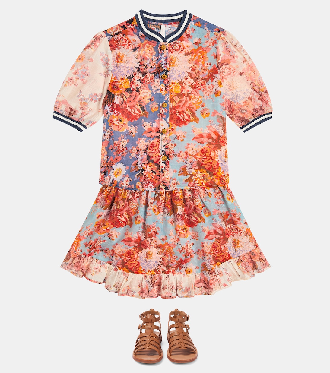 Falda Devi de algodón floral | Zimmermann Kids