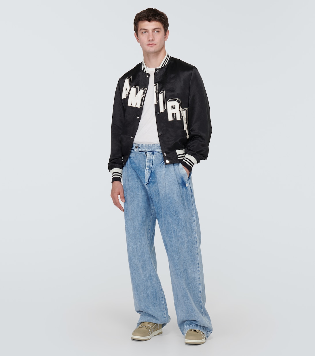 Satin varsity jacket  | Amiri