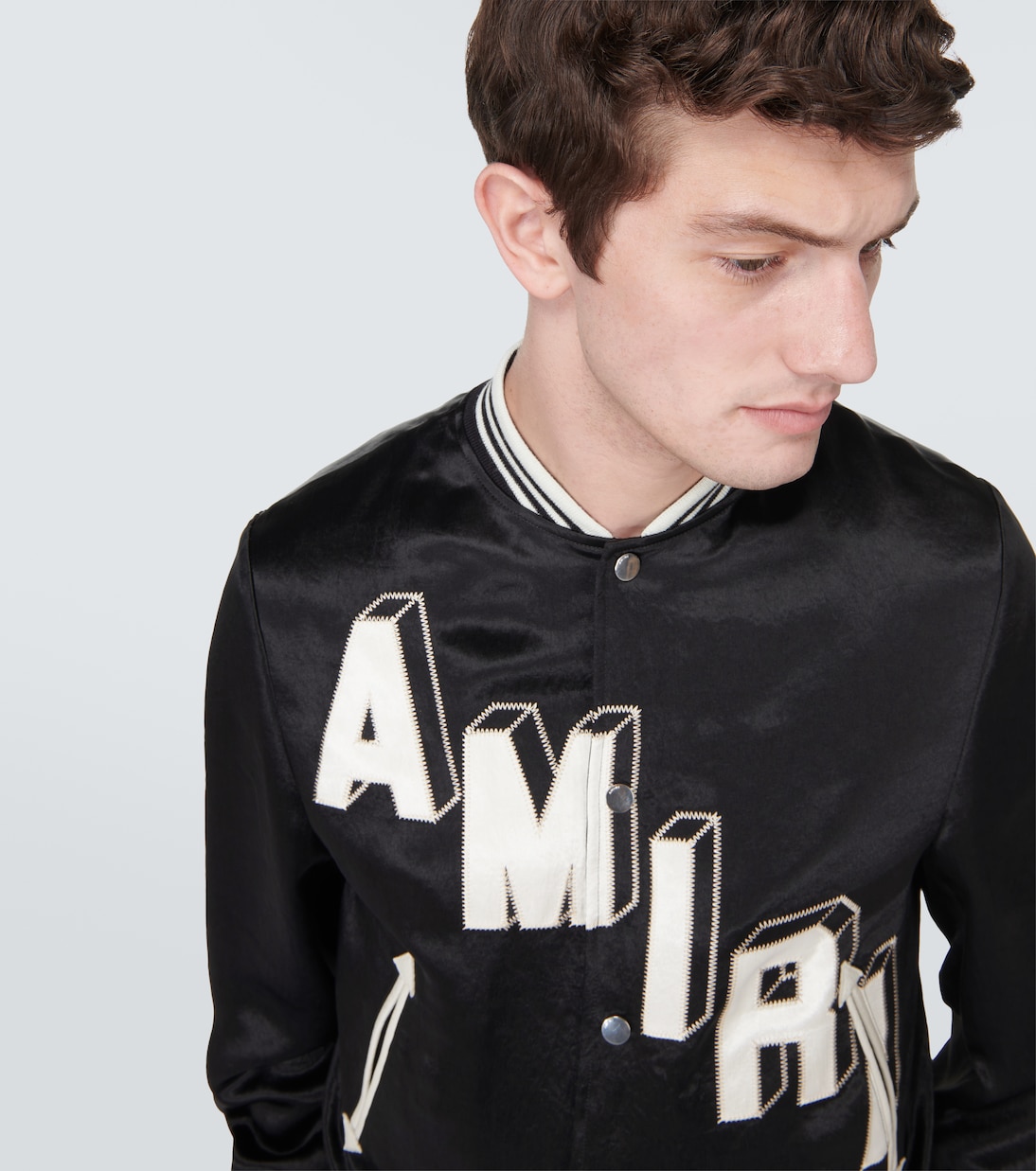 Satin varsity jacket  | Amiri