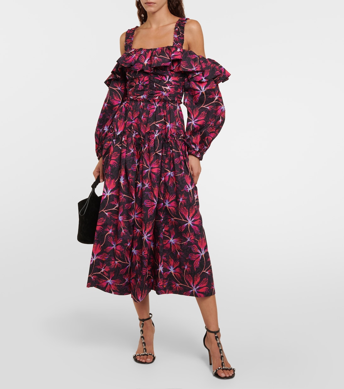 Caprice floral cotton poplin midi dress | Ulla Johnson