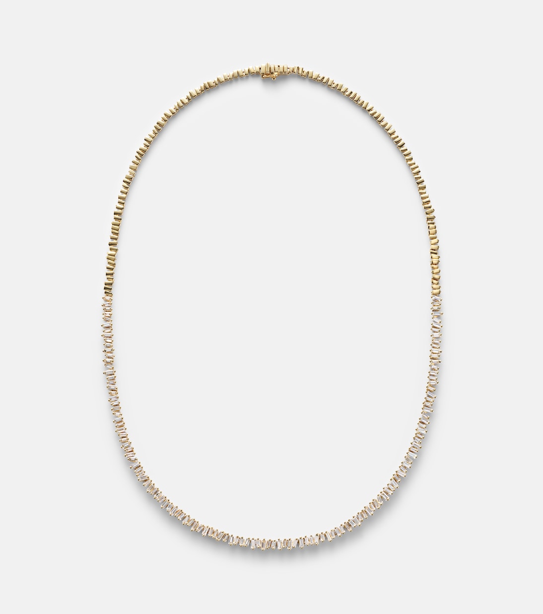 Collana tennis in oro 18kt con diamanti, design moderno per giovani alla moda