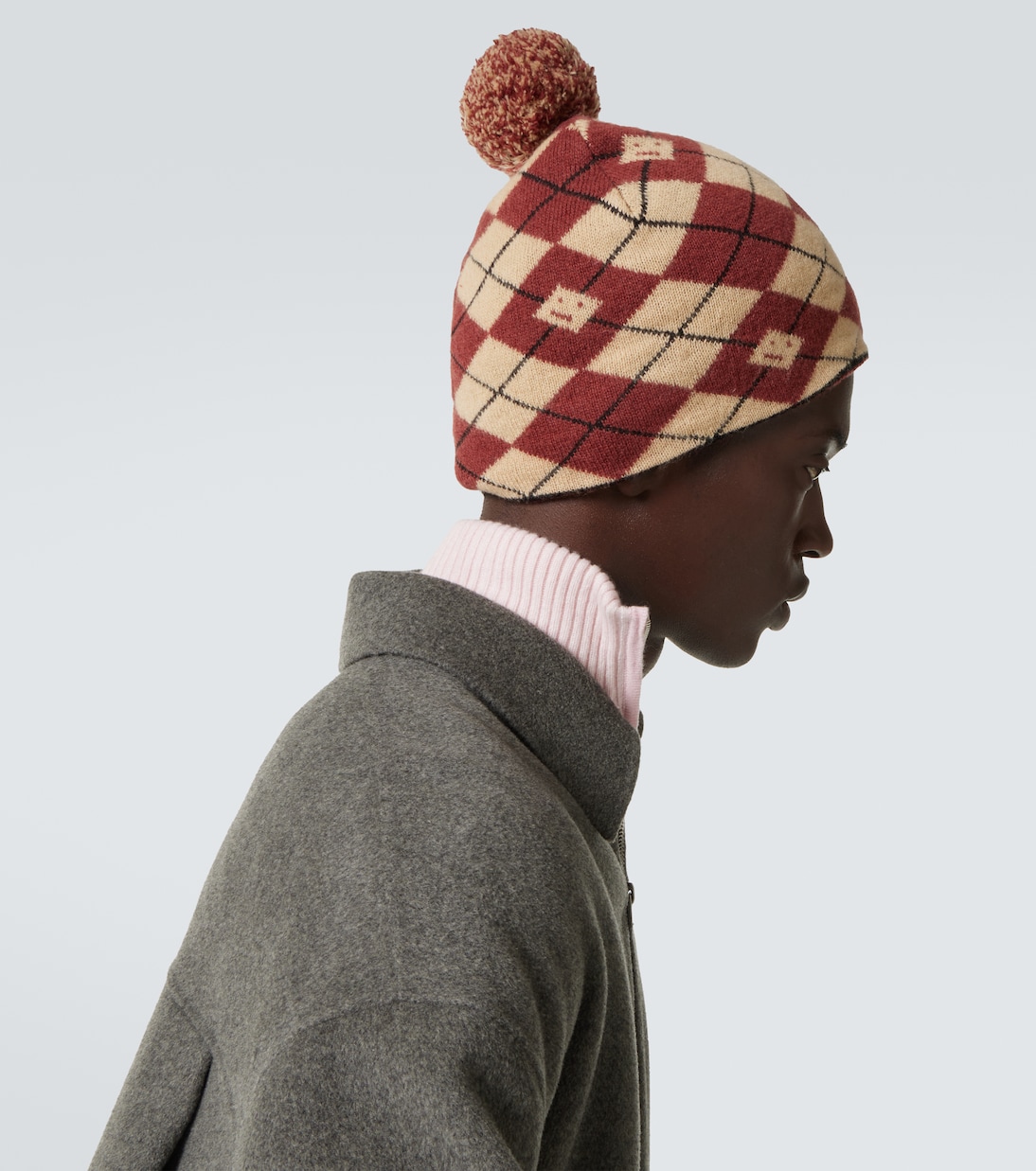 Face argyle wool-blend beanie | Acne Studios