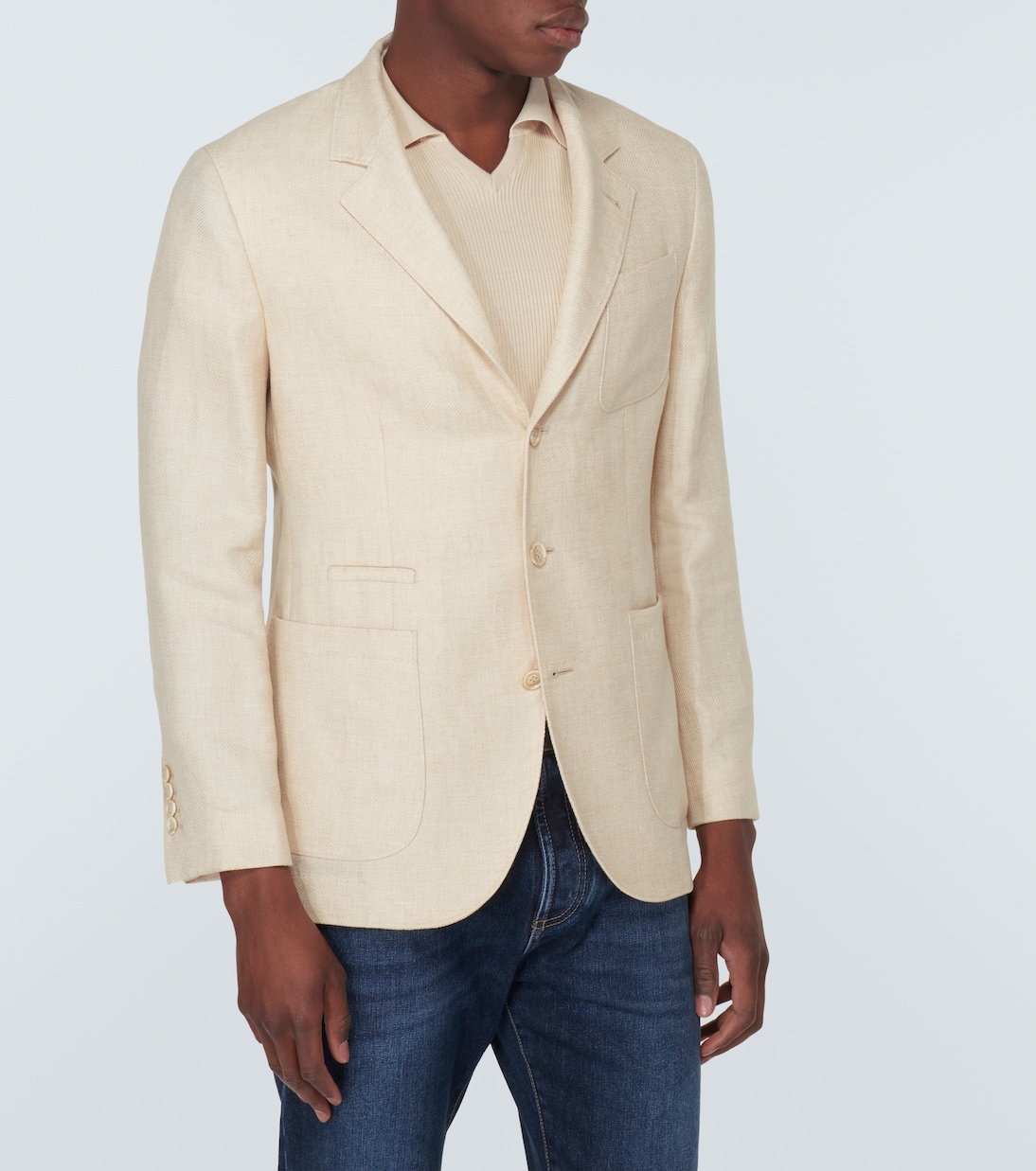 Linen, wool, and silk jacket | Brunello Cucinelli