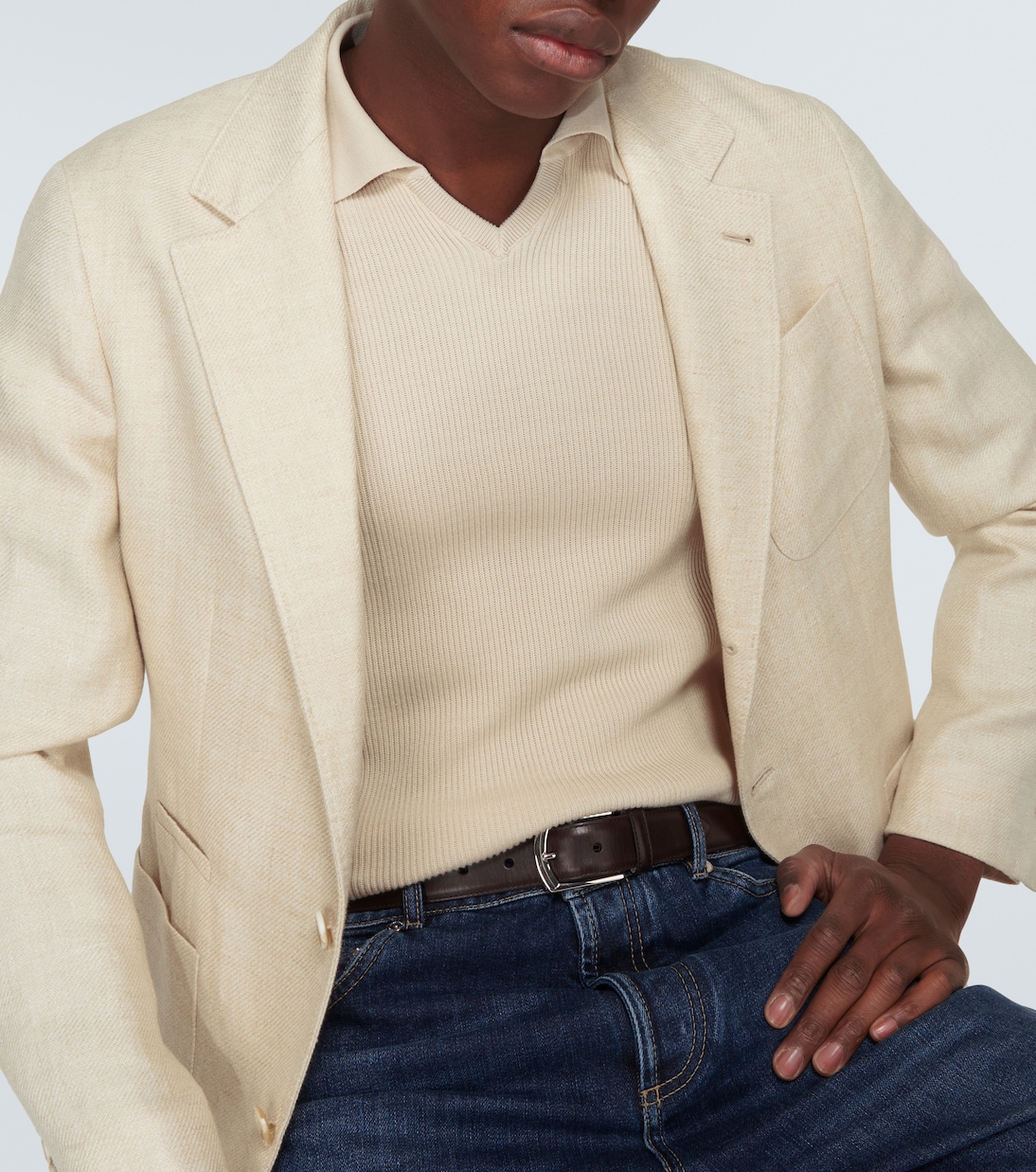 Linen, wool, and silk jacket | Brunello Cucinelli