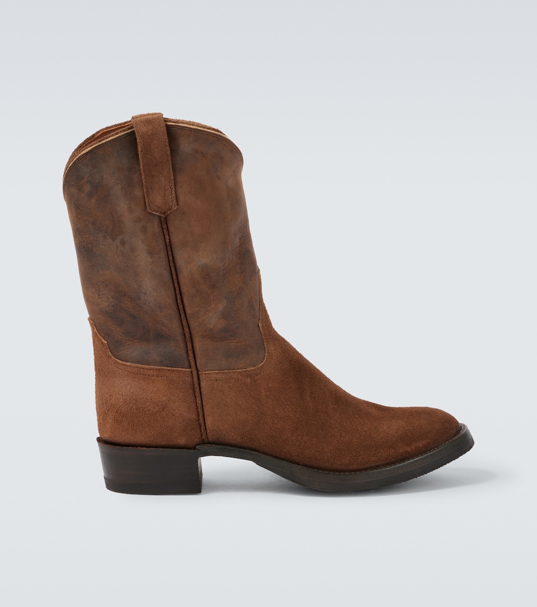 Westernstiefel aus Veloursleder und Leder | RRL