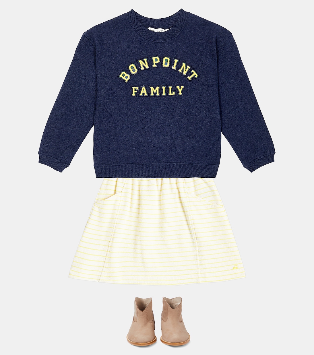 Gonna in jersey di cotone a righe | Bonpoint