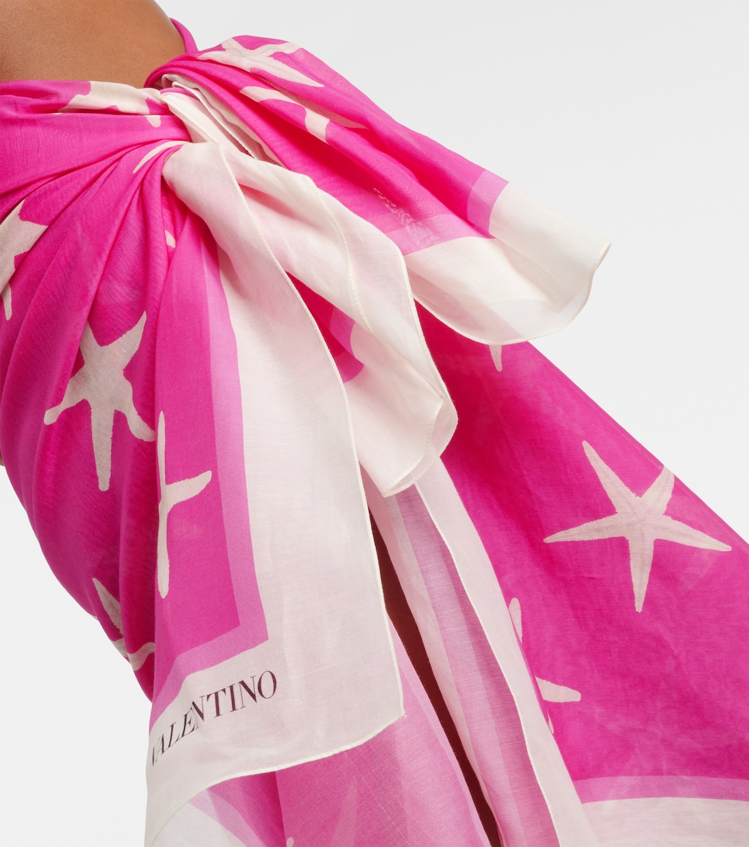 Pareo de algodón y seda estampado | Valentino