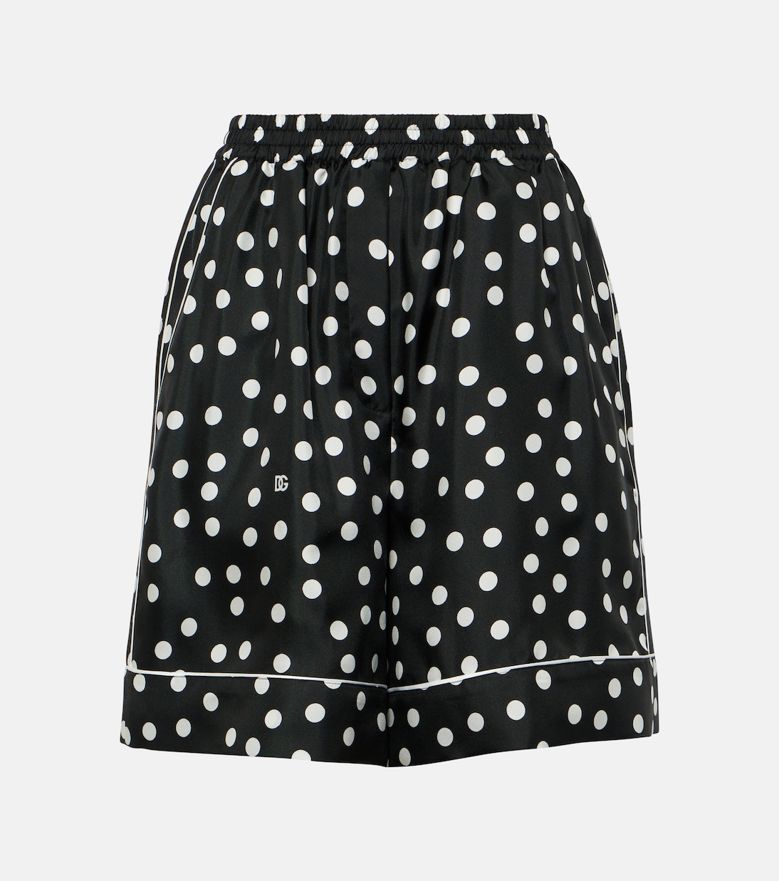 Shorts Capri in raso di seta a pois | Dolce&Gabbana