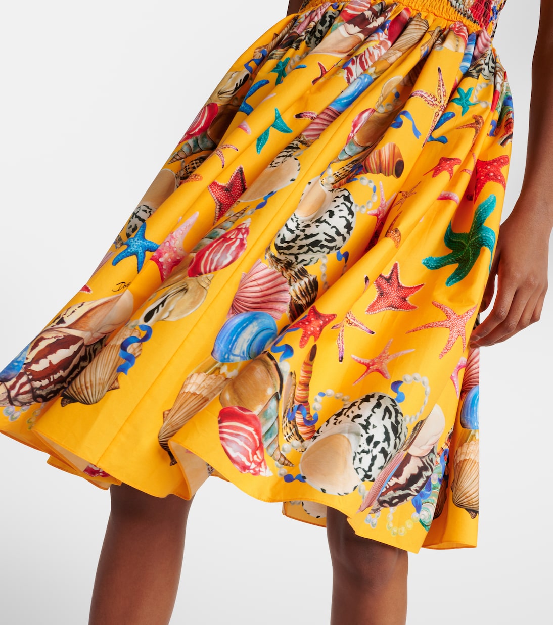Capri printed shirred cotton midi dress | Dolce&Gabbana