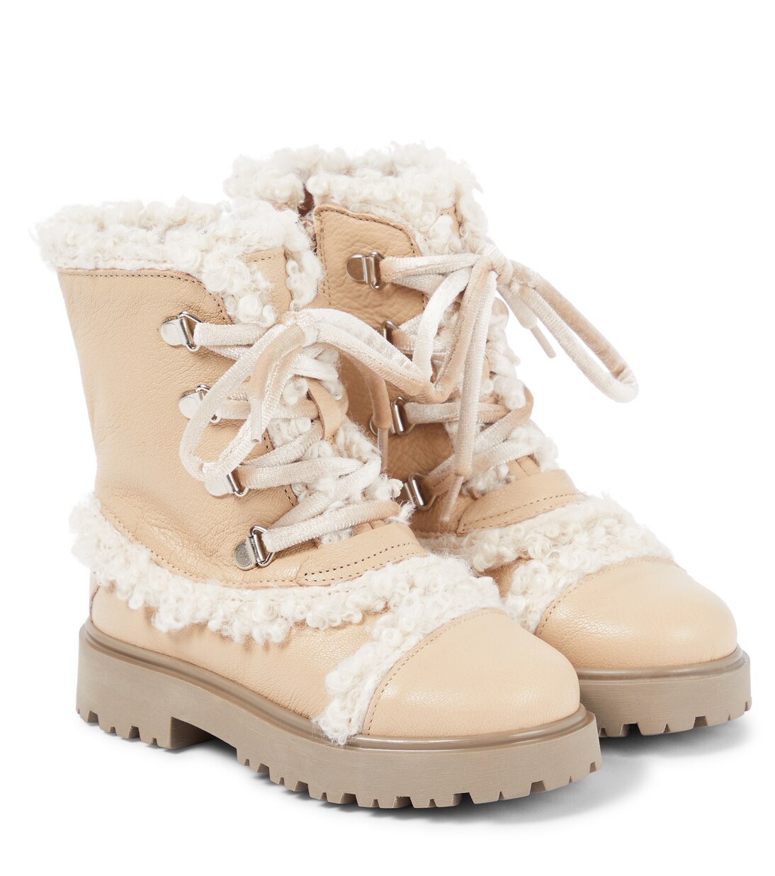 Stivali in pelle con shearling sintetico | PèPè