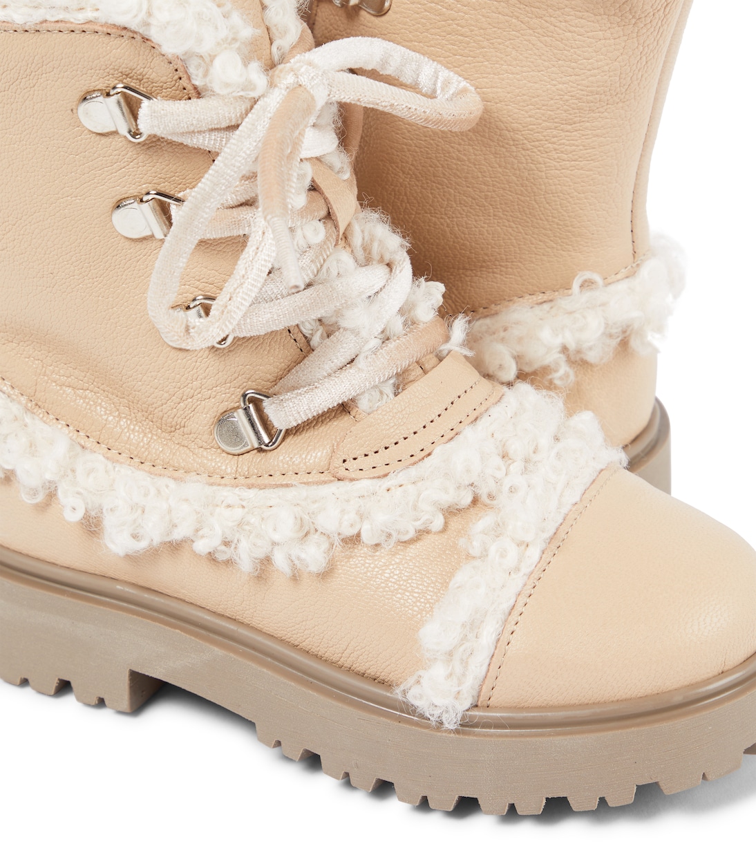 Stivali in pelle con shearling sintetico | PèPè