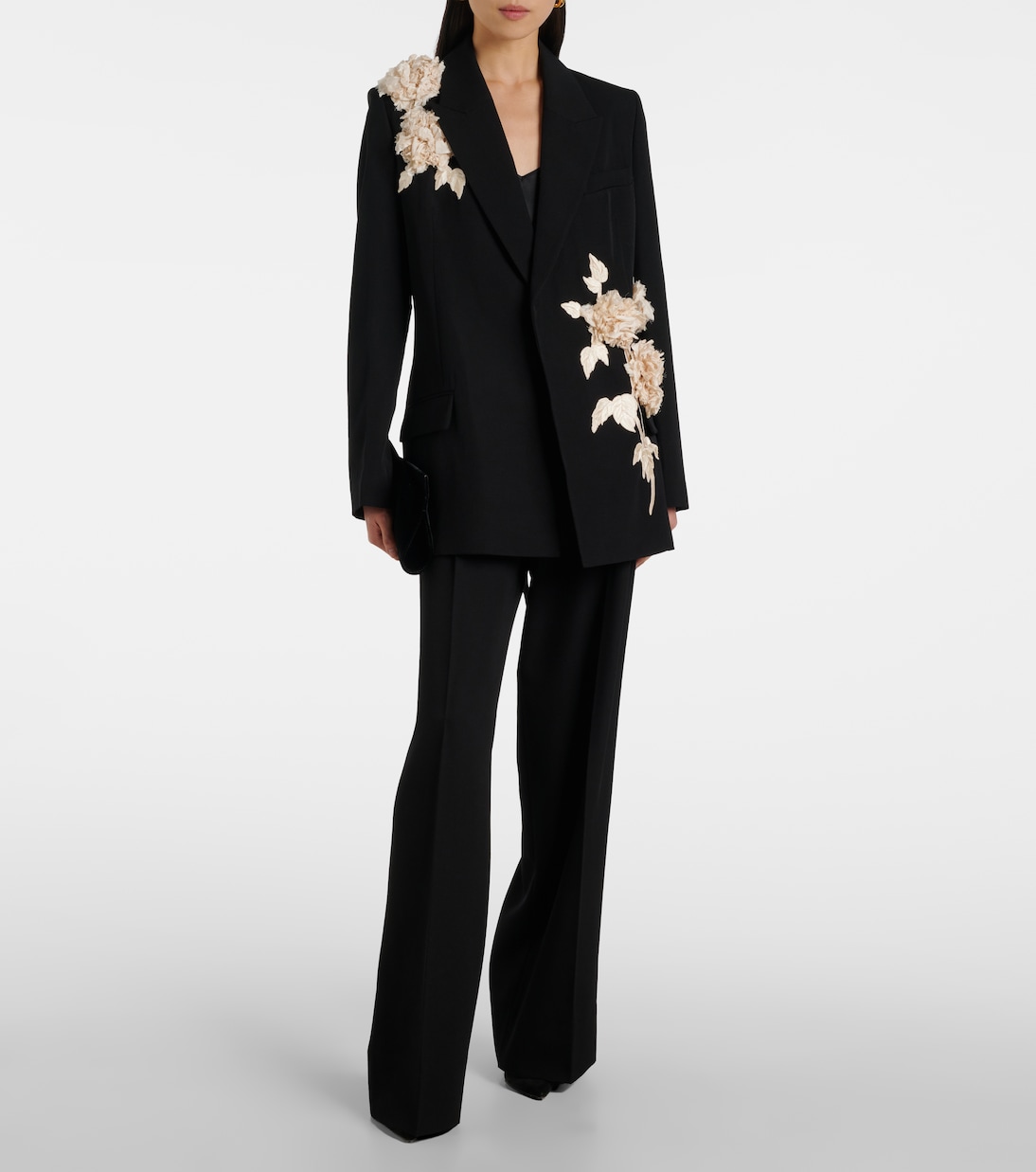 Pantalon ample à taille haute en laine | Erdem